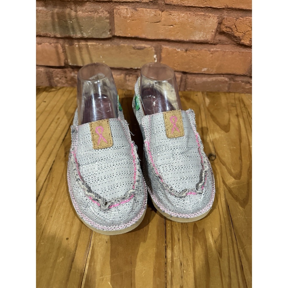 Twisted X Women's 8 Blue Pink Trim Slip-on Loafers Boat Shoes Eco Dust Sneakers